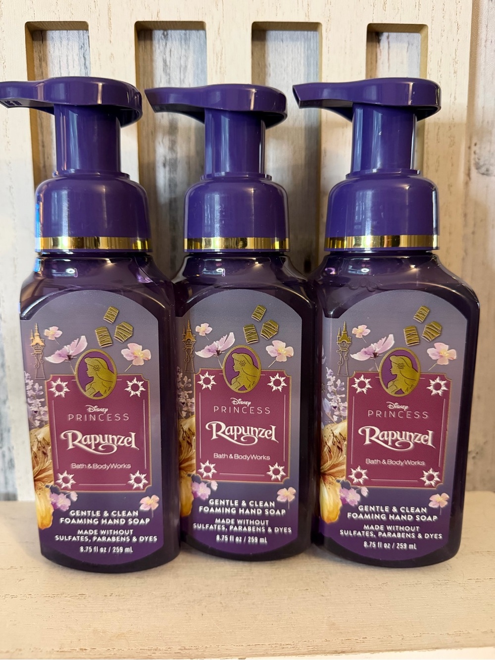 Bath & Body Works Disney Princess RAPUNZEL Lot X3 Gentle Foaming Hand Soap New